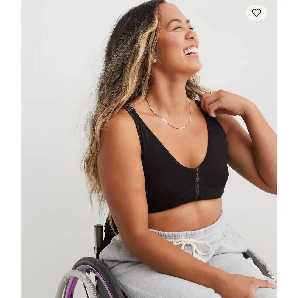 Aerie Slick Chicks adaptable black bra Lg